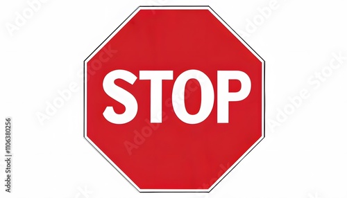 Stop Sign (Red Octagon with White Text)