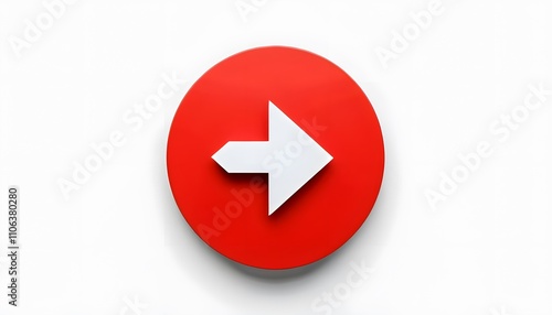 Free Download Red Circle with a White Arrow Pointing Right on White Background - GFXLoad