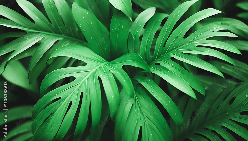 Fototapeta premium Explore the serene plant world with intricate details of green leaves.
