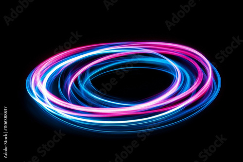 Abstract glowing spiral texture, vibrant blue and pink waves forming a dynamic circular motion, futuristic and energetic