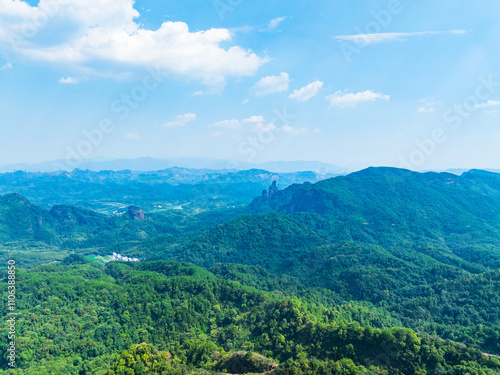 Summer scenery of Bazhai in Danxia Mountain, Shaoguan, Guangdong