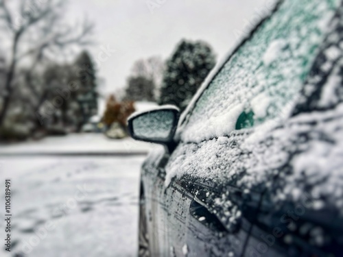 Photography of snow covered Electric Vehicle