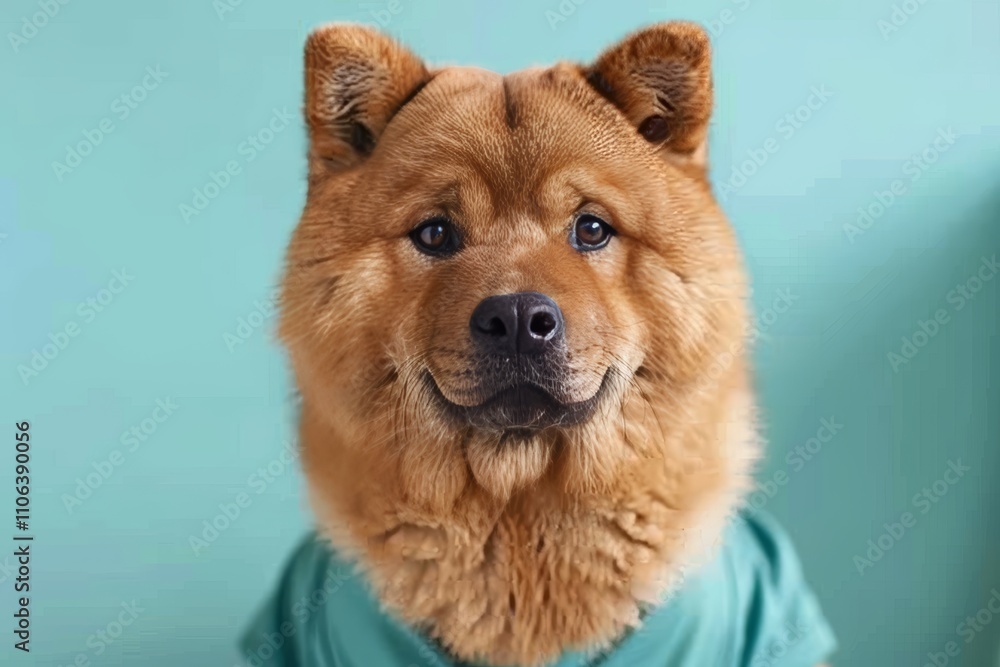 Charming portrait of a dog dressed in medical scrubs showcasing adorable canine healthcare cuteness Charming portrait of a dog dressed in medical scrubs showcasing adorable canine healthcare cuteness