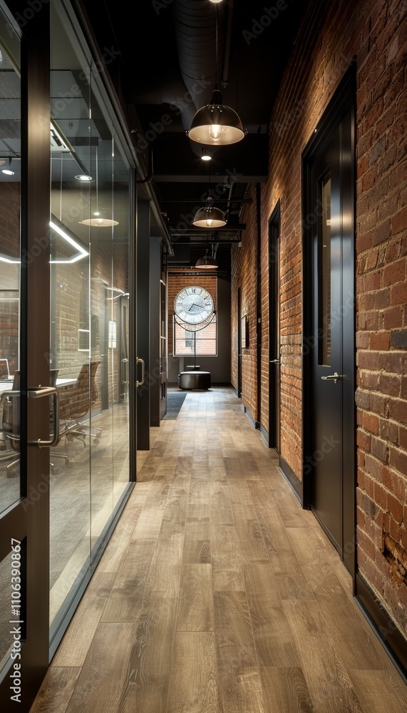 Sophisticated office decor with unique glass elements and smart lighting for modern workspaces Sophisticated office decor with unique glass elements and smart lighting for modern workspaces