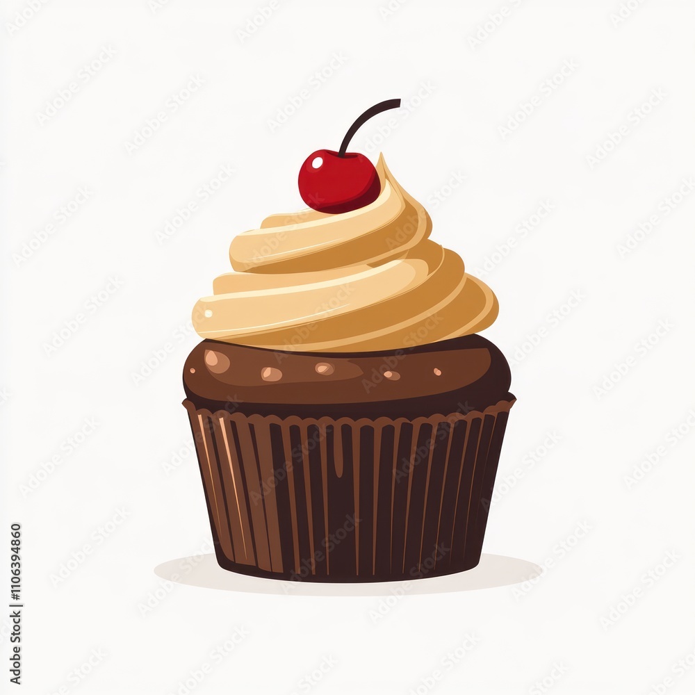 Chocolate Cupcake with Cherry on Top Chocolate Cupcake with Cherry on Top