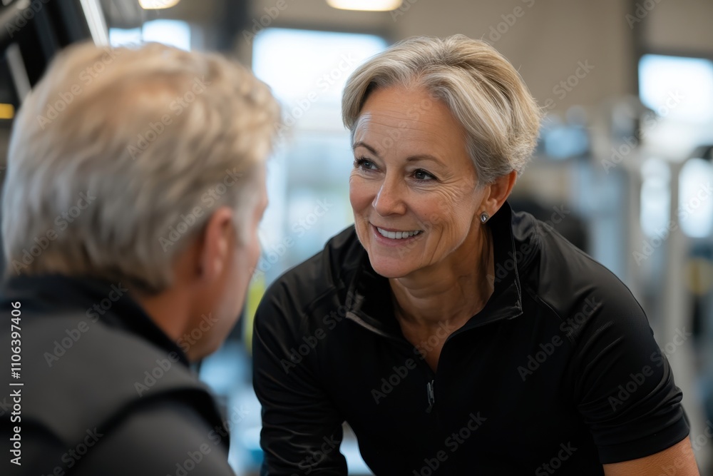 A supportive moment where a smiling woman helps a man during his gym workout, representing teamwork and encouragement in fitness while highlighting trust and mutual respect. A supportive moment where a smiling woman helps a man during his gym workout, representing teamwork and encouragement in fitness while highlighting trust and mutual respect.