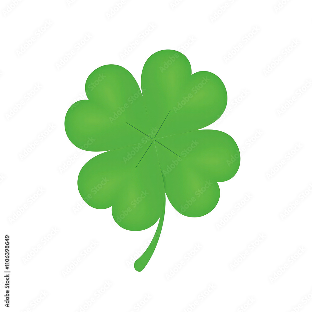 Fototapeta premium Vibrant four leaf clover symbolizing luck and fortune