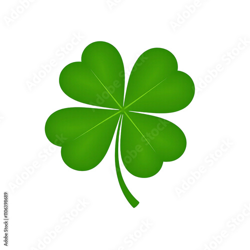 Vibrant four leaf clover symbolizing luck and fortune