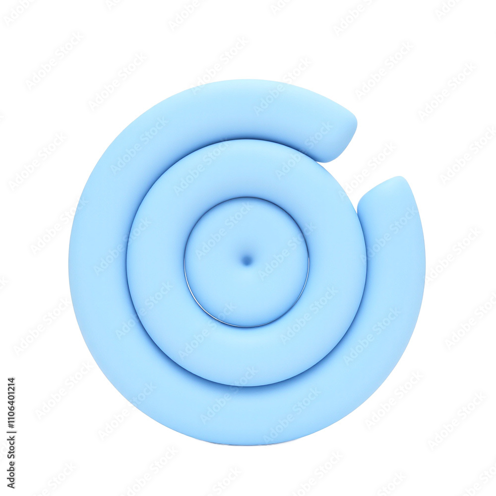 Abstract light blue spiral shape with clean and uniform coil Abstract light blue spiral shape with clean and uniform coil