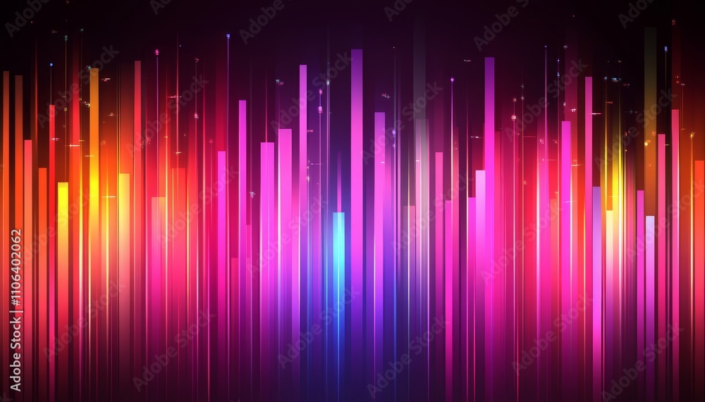 Abstract Glowing Vertical Lines Background, Futuristic Technology Design With Copy Space Abstract Glowing Vertical Lines Background, Futuristic Technology Design With Copy Space