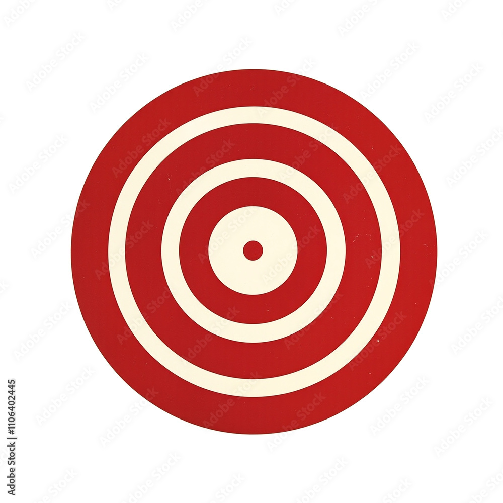 Concentric red and white target symbol with even circles Concentric red and white target symbol with even circles