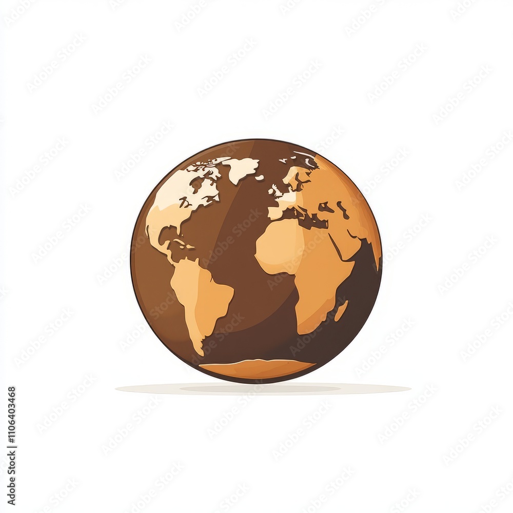 Earth Globe Illustration - Simple and Beautiful World Map