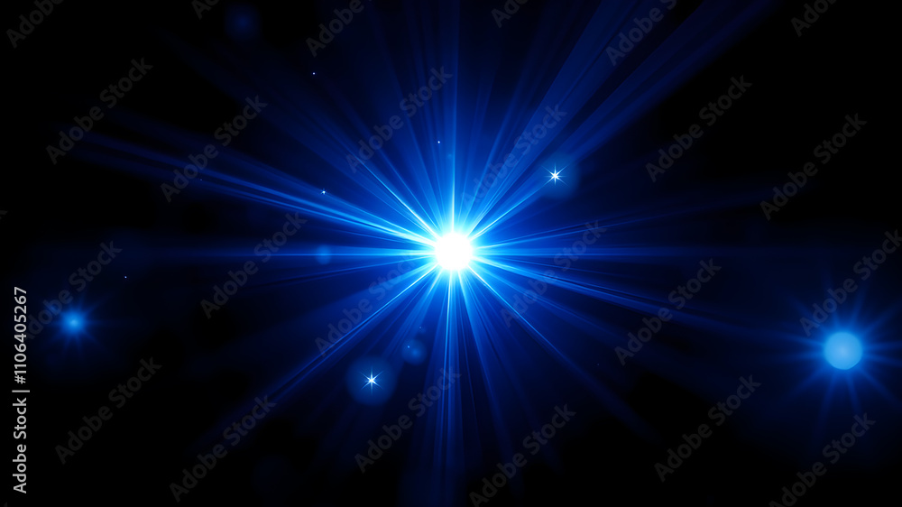 Blue light flare, glowing shiny sparkle, lens flare effect, bright glimmering glare. Vector illustration. Generative AI Blue light flare, glowing shiny sparkle, lens flare effect, bright glimmering glare. Vector illustration. Generative AI
