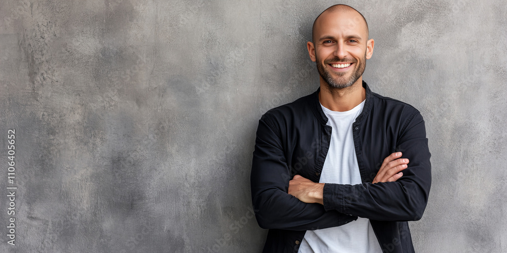 Confident middle aged man posing with casual elegance, wearing stylish eyewear and contemporary attire, ideal for business, personal branding, lifestyle concepts, and modern masculinity themes Confident middle aged man posing with casual elegance, wearing stylish eyewear and contemporary attire, ideal for business, personal branding, lifestyle concepts, and modern masculinity themes