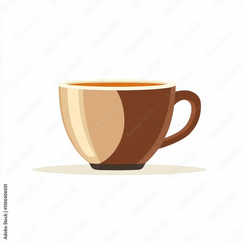 Simple Illustration of a Brown Coffee Cup Simple Illustration of a Brown Coffee Cup