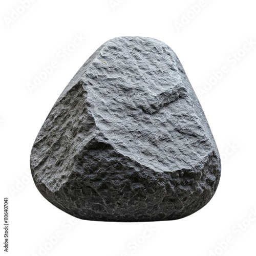 Big piece of stone isolated on white PNG.