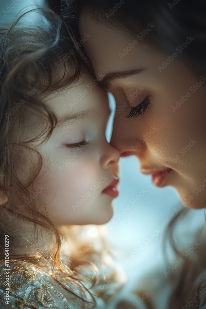 Woman and a child that are close together Woman and a child that are close together