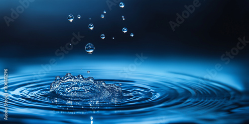 Klares Wasser mit sanften Wellen und spritzenden Tropfen

 photo