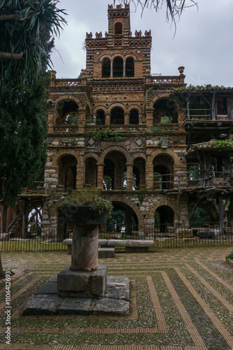 Facade of Villa Comunale in public garden Parco Florence Trevelyan, Taormina, Sicily, Italy photo