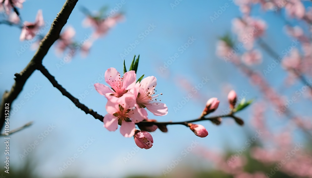 Blooming cherry blossoms, a pink floral sea, and serene spring scenery.
