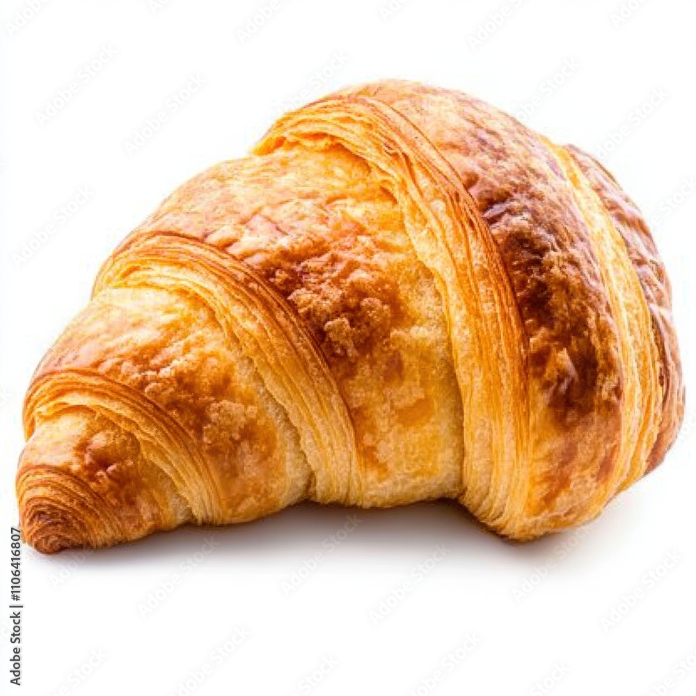 Golden, flaky croissant with a perfectly crisp exterior, AI Golden, flaky croissant with a perfectly crisp exterior, AI