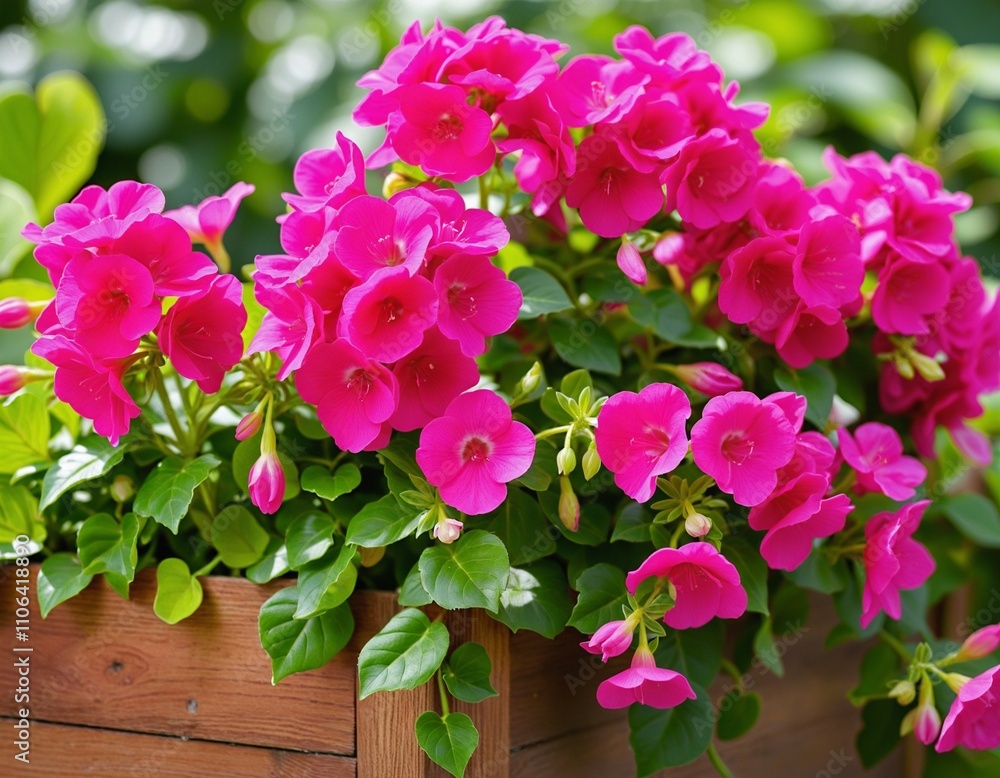 Vibrant Pink Geraniums in Bloom Vibrant Pink Geraniums in Bloom