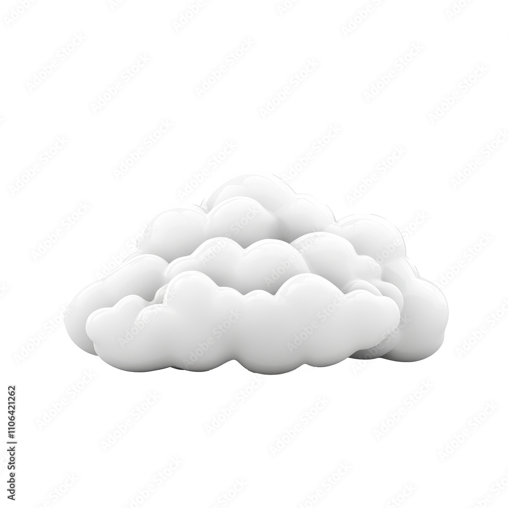 White Glossy 3D Cloud Icon on transparent background PNG White Glossy 3D Cloud Icon on transparent background PNG