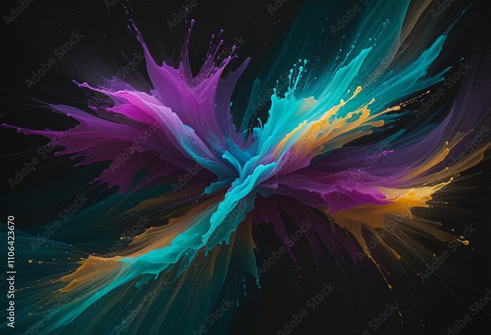 Obraz premium Dynamic Light Burst with MediumPurple, Cyan, and RosyBrown