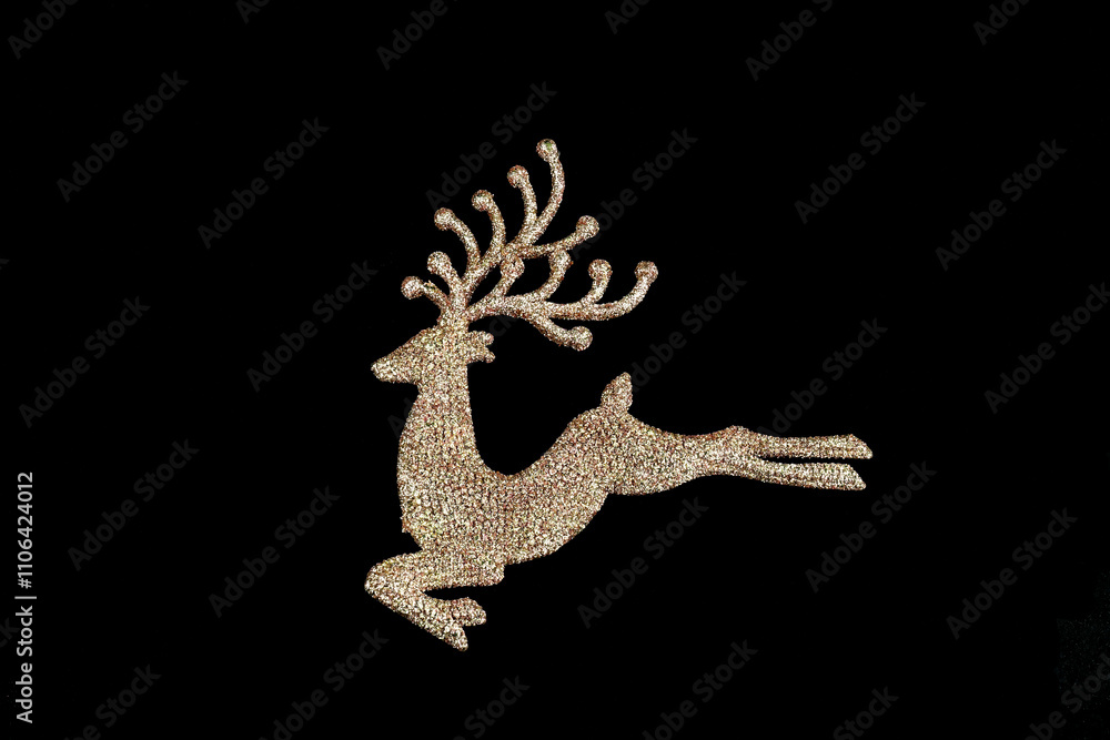 Fototapeta premium Glittering Golden Christmas Reindeer