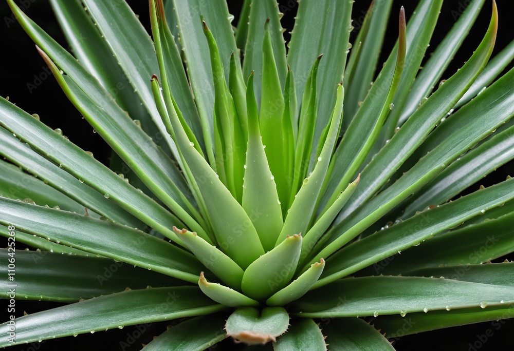 Closeup of Dark Green Aloe Vera Succulent in Natural Habitat