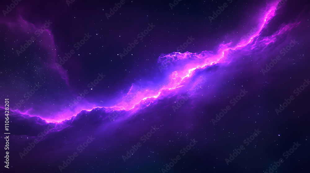 Fototapeta premium A purple neon light that is lit up a dark night sky