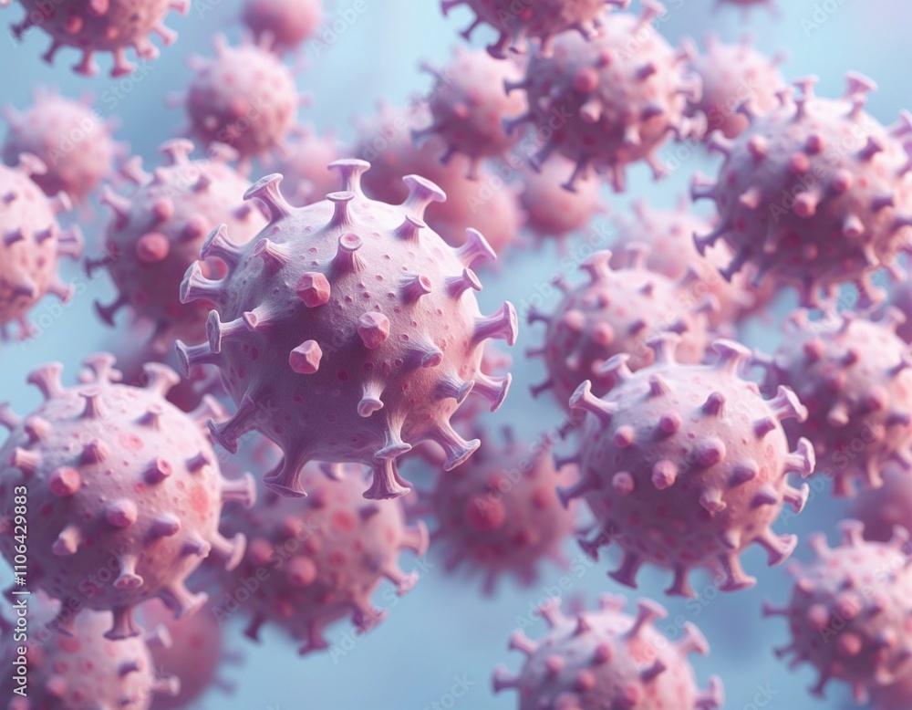 Microscopic View of Human Papillomavirus and Biological Environment Microscopic View of Human Papillomavirus and Biological Environment