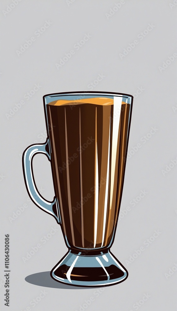cartoonish glass mug filled with Wodka Espresso cartoonish glass mug filled with Wodka Espresso