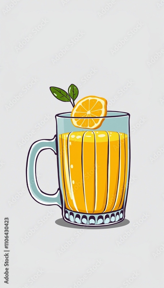 cartoonish glass mug filled with Brandy Sour