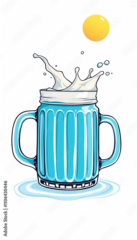 cartoonish glass mug filled with Swimming Pool