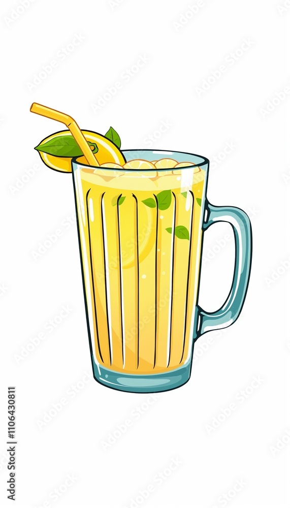 cartoonish glass mug filled with Trinidad Banana
