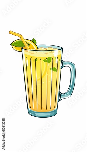 Obraz na płótnie cartoonish glass mug filled with Trinidad Banana w salonie