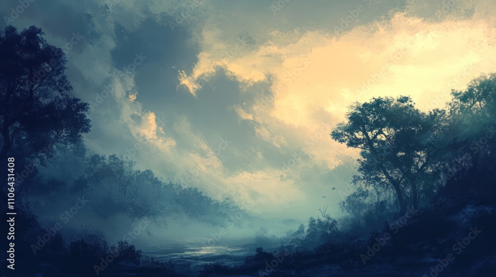 A Misty Morning in the Forest