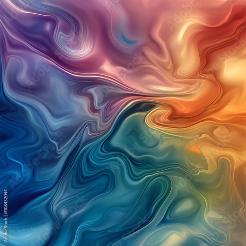 Abstract colorful fluid art with swirls and vibrant hues