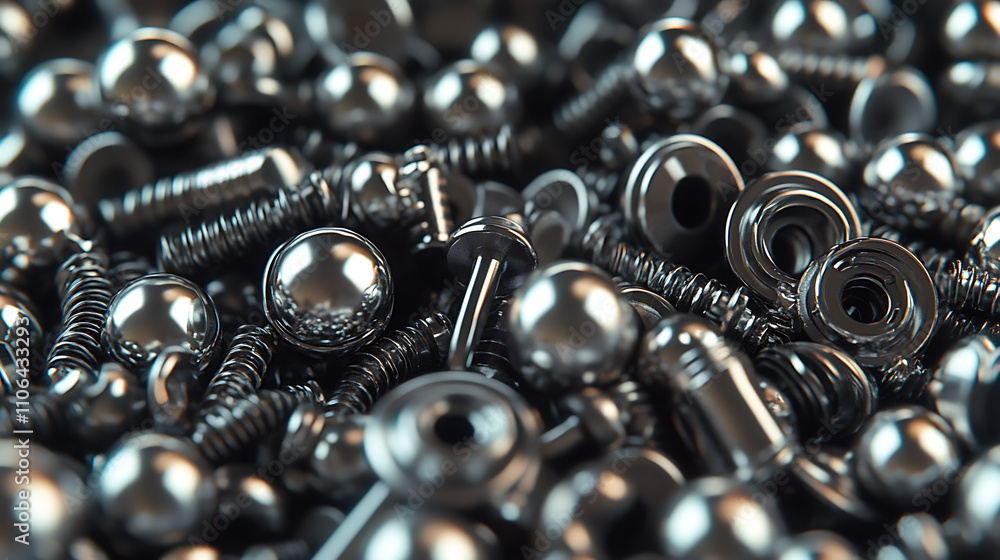 Assorted Metal Ball Bearings and Screws Assorted Metal Ball Bearings and Screws