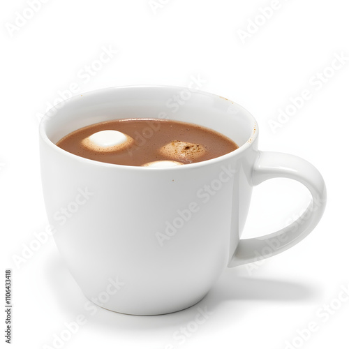 Wallpaper Mural A mug of hot chocolate with marshmallows on a white background Torontodigital.ca