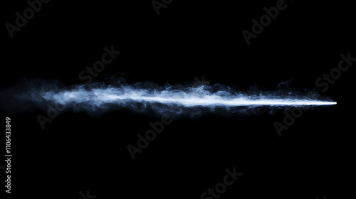 Abstract blue smoke steam moves on a black background, image of an isolated light