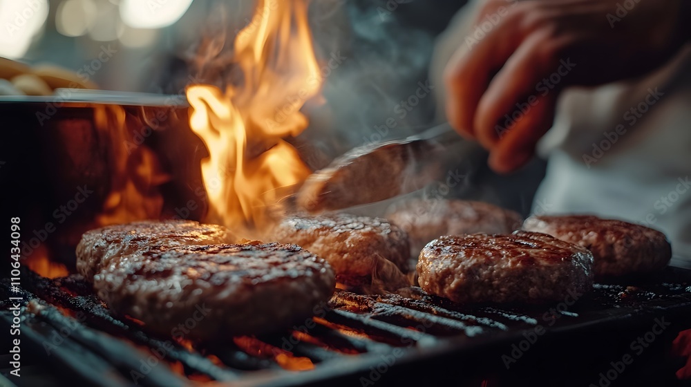 Close-up of a chef cooking healthy burgers
Close-up of a chef cooking healthy burgers