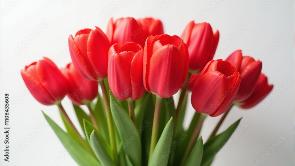 Vibrant red tulips in a beautiful bouquet celebrating spring's arrival Vibrant red tulips in a beautiful bouquet celebrating spring's arrival