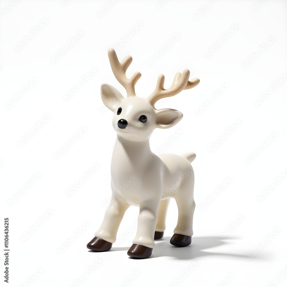 A reindeer figurine on a white background A reindeer figurine on a white background