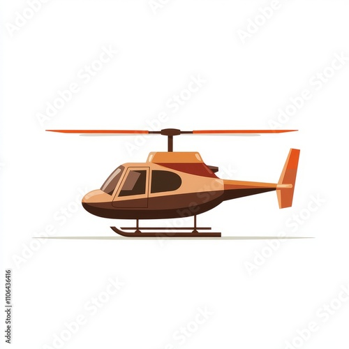 Elegant Brown Helicopter Illustration