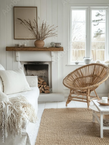 Coastal Living Room Decor With Neutral Tones And Natural Textures