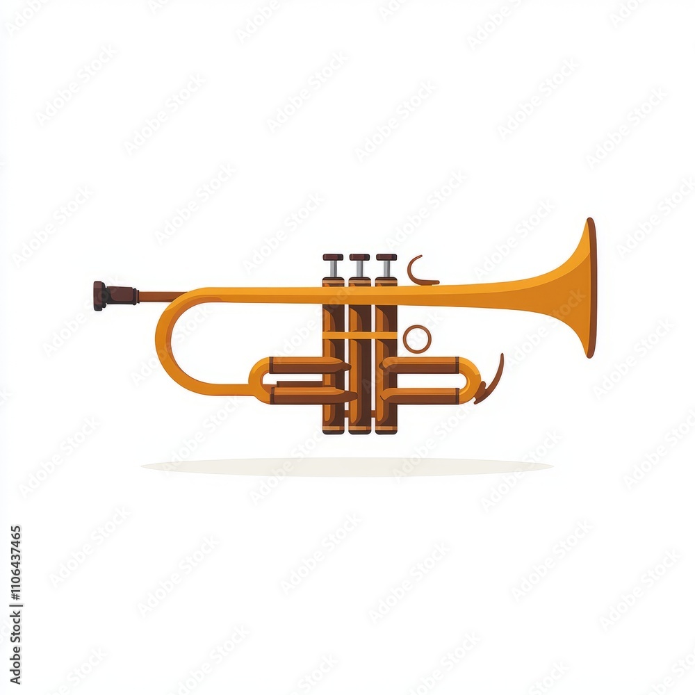 Obraz premium Golden Trumpet Illustration