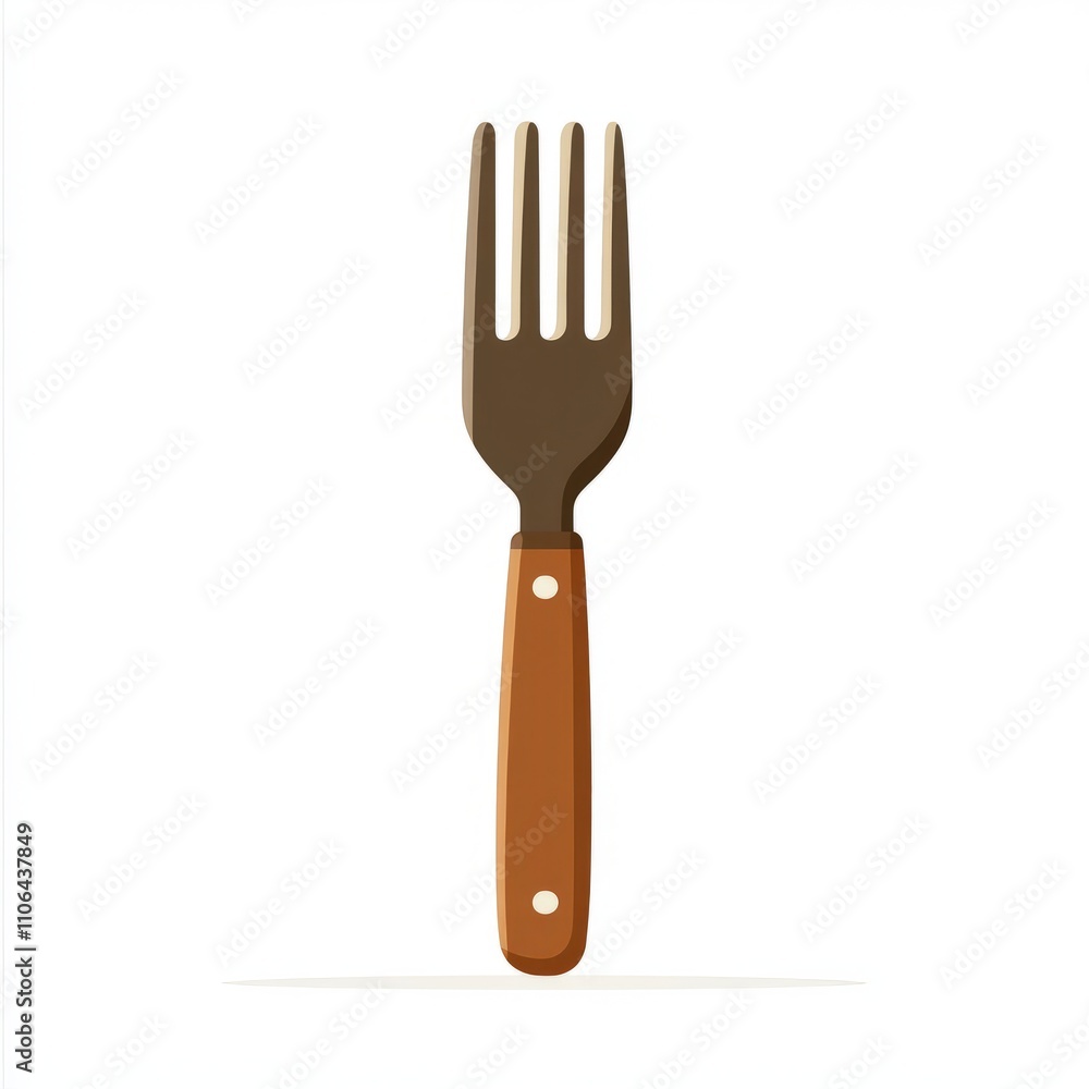 Simple and Elegant Wooden Fork Illustration Simple and Elegant Wooden Fork Illustration
