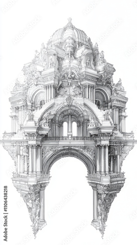 Majestic Classical Amphitheater - Detailed Pencil Sketch on Aged Paper Evoking Cultural Heritage and Arts in Governance Majestic Classical Amphitheater - Detailed Pencil Sketch on Aged Paper Evoking Cultural Heritage and Arts in Governance